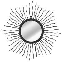  Wall Mirror Sunburst 60 cm Black