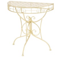  Side Table Vintage Style Half Round Metal 72x36x74 cm Gold