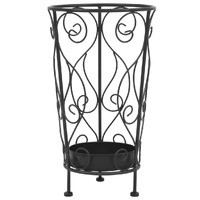  Umbrella Stand Vintage Style Metal 26x46 cm Black