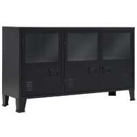  Sideboard Metal Industrial Style 120x35x70 cm Black