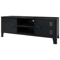  TV Cabinet Metal Industrial Style 120x35x48 cm Black