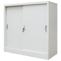  Office Cabinet with Sliding Doors Metal 90x40x90 cm Grey