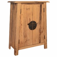  Bathroom Side Cabinet Solid Pinewood 59x32x80 cm