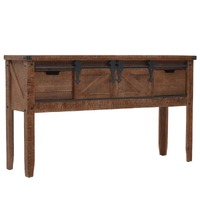  Console Table Solid Fir Wood 131x35.5x75 cm Brown