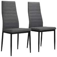  Dining Chairs 2 pcs Light Grey Fabric