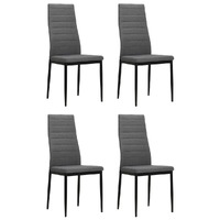  Dining Chairs 4 pcs Light Grey Fabric