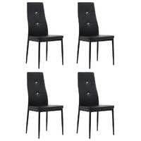  Dining Chairs 4 pcs Black Faux Leather