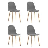  Dining Chairs 4 pcs Light Grey Fabric