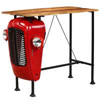  Tractor Bar Table Solid Mango Wood Red 60x120x107 cm