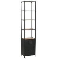  Bookcase Solid Firwood and Steel 40.5x32.5x180 cm