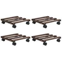  Plant Rollers 4 pcs Cedar Wood 25x25 cm