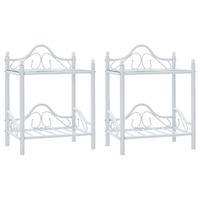  Bedside Tables 2 pcs Steel and Tempered Glass 45x30.5x60 cm White