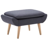  Footstool Fabric Upholstery 73x43x42 cm Dark Grey
