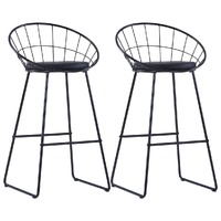  Bar Chairs 2 pcs Black Faux Leather