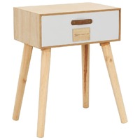  Bedside Table with a Drawer 44x30x58.5 cm Solid Pinewood