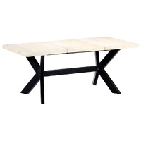  Dining Table White 180x90x75 cm Solid Mango Wood