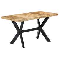  Dining Table 140x70x75 cm Solid Rough Mango Wood