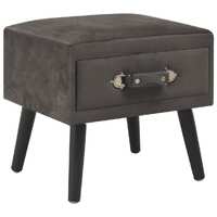  Bedside Cabinet Grey 40x35x40 cm Velvet