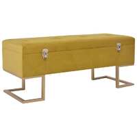  Bench with Storage Compartment 105 cm Mustard Velvet