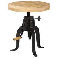  Side Table 45x(45-62) cm Solid Mango Wood and Cast Iron