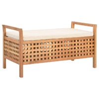  Storage Bench 93x49x49 cm Solid Walnut Wood