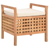  Storage Bench 49x48x49 cm Solid Walnut Wood