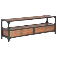  TV Cabinet with 2 Drawers 120x30x40 cm Solid Pine Wood