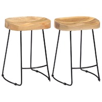 Gavin Bar Stools 2 pcs Solid Mango Wood