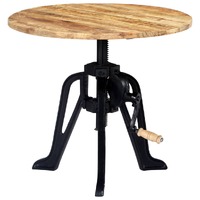  Side Table 60x(46-63) cm Solid Mango Wood and Cast Iron