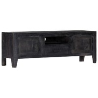  TV Cabinet Black 118x30x40 cm Solid Mango Wood
