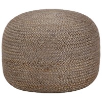  Handmade Pouffe Light Grey 45x30 cm Jute