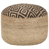  Handmade Pouffe Black 45x30 cm Jute