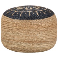  Handmade Pouffe Blue 45x30 cm Jute