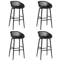  Bar Chairs 4 pcs Black