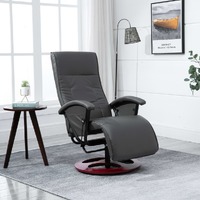  Swivel TV Armchair Grey Faux Leather