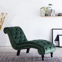  Chaise Lounge Green Velvet