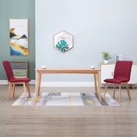  Dining Chairs 2 pcs Red Fabric