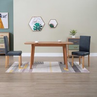  Dining Chairs 2 pcs Grey Faux Suede Leather