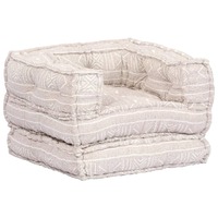  Single Modular Pouffe Beige Fabric