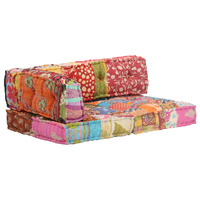  Pouffe Patchwork Fabric