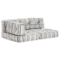  Pouffe Grey Stripe Fabric