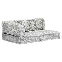  Pouffe Light Grey Fabric
