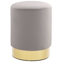  Stool Light Grey and Gold Velvet