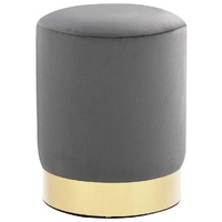  Stool Dark Grey and Gold Velvet
