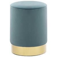  Stool Light Blue and Gold Velvet