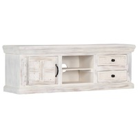  TV Cabinet White 120x30x40 cm Solid Mango Wood