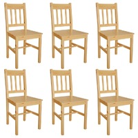  Dining Chairs 6 pcs Pinewood