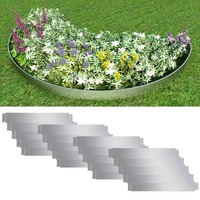  Set of 20 Flexible Lawn Fence Galvanised Steel 100 x 14 cm