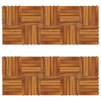  Decking Tiles Vertical Pattern 30 x 30 cm Acacia Set of 20