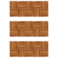 Decking Tiles Vertical Pattern 30 x 30 cm Acacia Set of 30